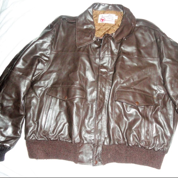 Vintage Other - Vintg 80s Leather Bomber Coat Jacket Big Tall XXL